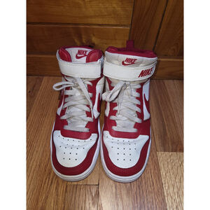 Nike Court Borough Mid 2 Sneakers-Red/White-Size 7 youth